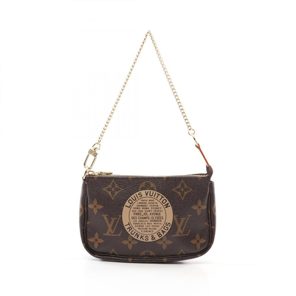 Louis Vuitton Pochette Accessoires TB Handbag Canvas Leather Monogram Brown